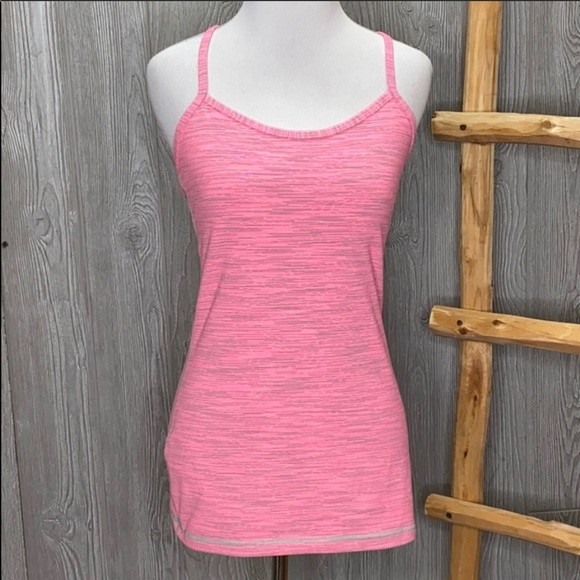 Lululemon Power Y Tank Pink Heather Stripe - Picture 3 of 5